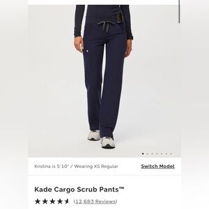 Figs Kade high-waisted scrub pants in Navy - 2xl tall
